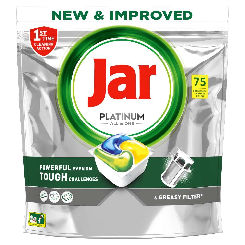 E-shop Jar Platinum All In One Lemon Umývačka riadu kapsula 75 ks