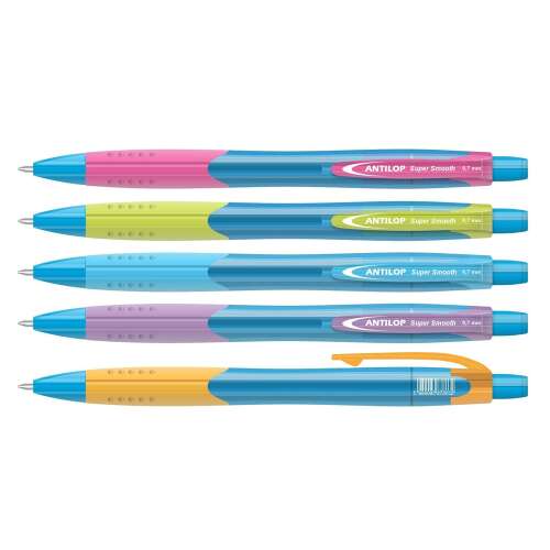 Gélové pero s tlačidlom zmiešané farby 0,7 mm antilop super hladké písanie farba modrá