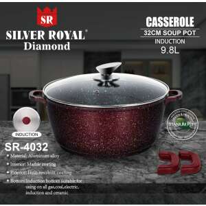 Silver Royal Diamond Lábas - Márvány Bevonat - 9,8 L - 32 cm