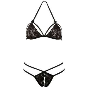 Orion Cotelli Collection Lace Set M - fekete csipkés melltartó és tanga - Orion