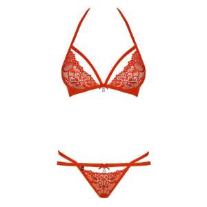 Obsessive 838-SET-3 rotes Spitzen-BH- und String-Set - Obsessive