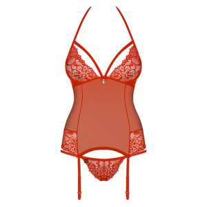 Obsessive rotes Spitzenkorsett und String-Set - Kleidung für Frauen