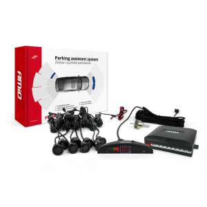 AMiO 8 érzékelős tolatóradar LED kijelzővel, fekete érzékelőkkel - Tolatóradar