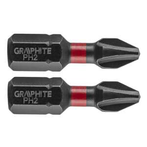 2 pack Graphite PH2 25mm impact driver bits - Bit head