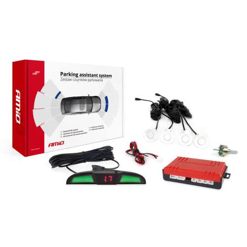 AMiO tolatóradar 4 szenzoros szett LED COB kijelzővel, Fehér 104339042