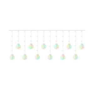 Fényfüggöny 108 LED lumini decorative multicolore pe fundal alb - Ghirlande luminoase