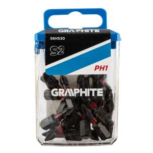 20er Pack GRAPHITE PH1 x 25 mm Impact-Bits aus S2-Stahl - Bit Set