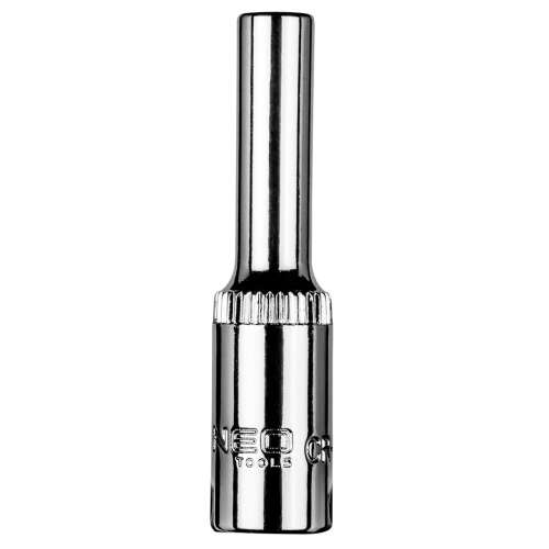 NEO 1/4" 6 lapos mély dugókulcs, 4,5 mm, króm-vanádium acél