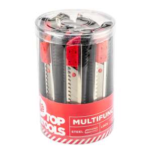 Top Tools 12er Pack Utility Messer mit einziehbaren Klingen, 18 mm, in einer durchsichtigen Plastikröhre - Tapetenschneider