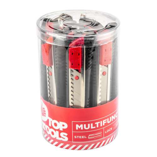 Top Tools 12er Pack Utility Messer mit einziehbaren Klingen, 18 mm, in einer durchsichtigen Plastikröhre