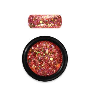 Moyra Holo glitter mix No. 21, Narancs, holografikus köröm glitter, piros, arany, narancs, köröm díszítés - Körömdíszítő csillámpor