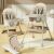 Pepita Happy beige high chair, convertible to small chair, double tray