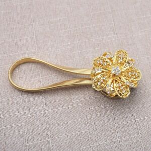 Elegáns Mágneses Függönykapcsoló - Strasszkő Díszítés - Arany 133312036 - Függönyelkötő