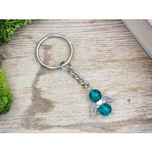 Pávakék angyal kulcstartó - Ajándék kulcstartó