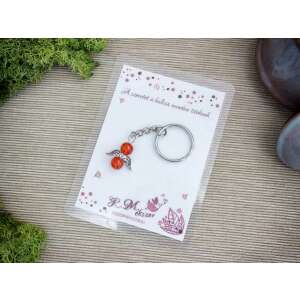 A szeretet a kulcsa narancssárga angyal medálos kulcstartó 70158660 - Ajándék kulcstartó