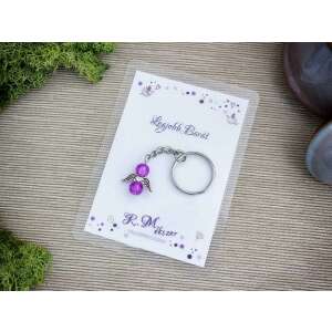Legjobb barátomnak lila angyal medálos kulcstartó 87249753 - Ajándék kulcstartó