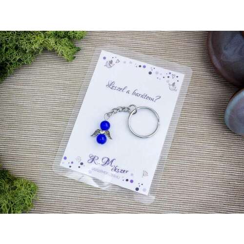 Leszel a barátom sötétkék angyal medálos kulcstartó 87443254