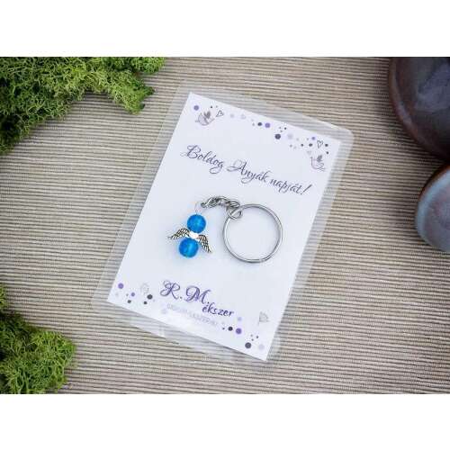 Boldog Anyák napját kék angyal medálos kulcstartó 87439429