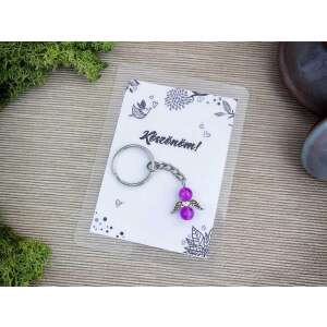 Köszönöm lila angyal medálos kulcstartó 86092995 - Ajándék kulcstartó