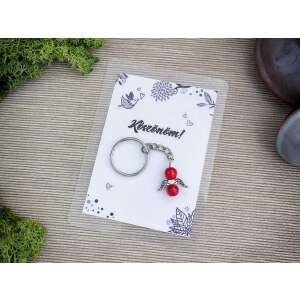 Köszönöm piros angyal medálos kulcstartó 98444730 - Ajándék kulcstartó