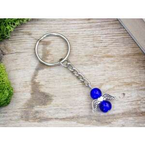 Szeretlek Tesó sötétkék angyal kulcstartó, közeli kép - Ajándék kulcstartó