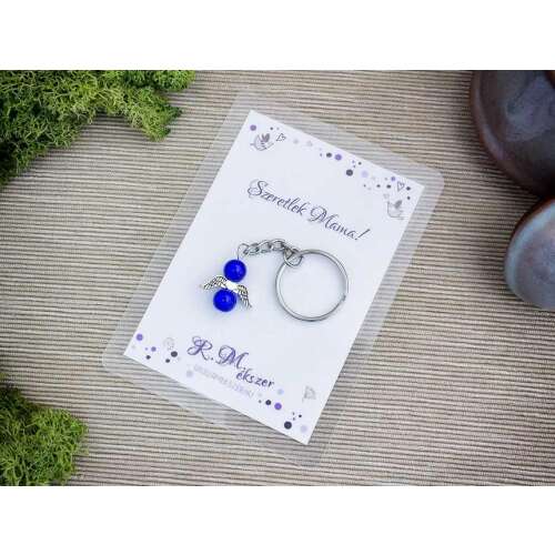 Szeretlek Mama sötétkék angyal medálos kulcstartó 87444710