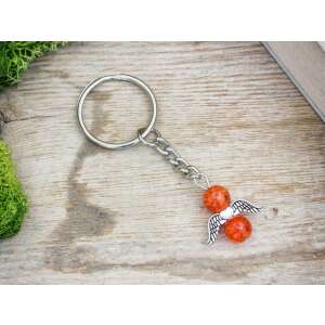 Narancssárga angyal kulcstartó, Szeretlek Óvó néni ajándék óvónőnek - Ajándék kulcstartó