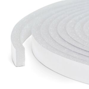 Close-up of White Self-adhesive Foam Door and Window Sealing Tape - Sealing tape