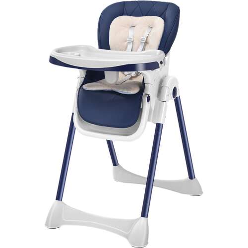 LittleONE by Pepita MOMO PRO multifunkčná polohovateľná vysoká stolička s kolieskami - nastaviteľná výška stoličky, dvojitý podnos #modrá 46754700