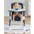 LittleONE by Pepita MOMO PRO multifunkčná polohovateľná vysoká stolička s kolieskami - nastaviteľná výška stoličky, dvojitý podnos #modrá 46754700}