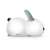 Neno Titto rabbit night light, white with green ears, side view