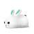 Neno Titto rabbit night light, white with green ears, side view