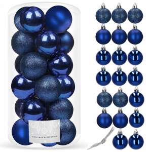 Springos Weihnachtsdekoration, 20-teiliges blaues Kugelsets, 4 cm - Springos