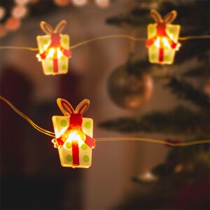 Warm White LED String Lights with Gift-Shaped Covers for Christmas Decoration - Christmas