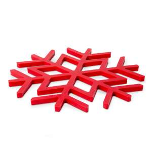 Red silicone snowflake pot holder, 17 cm - Trivet