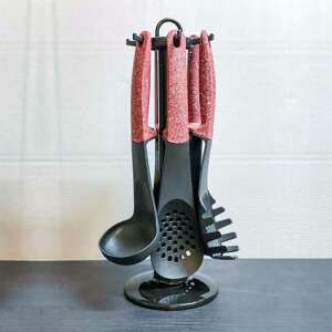 Set ustensile de bucatarie 7 piese Royalty Line RL U06, rosu