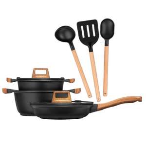 8-teiliges Kochgeschirr-Set mit Töpfen, Pfannen und Utensilien - Geschirre