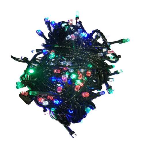 Karácsonyi fényfüzér 240 LED-es színes gyémánt izzókkal, 18 méter hosszú