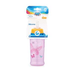 Canpol Sport itatópohár cseppmentes szívószállal 350 ml (12h+) - Rózsaszín pillangók 46770793 Itatópoharak, poharak