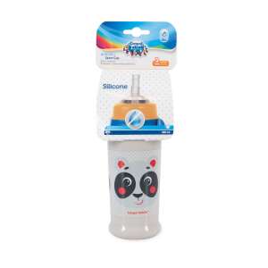Canpol Babies Panda cseppmentes sport pohár szilikon szívószállal, 350 ml, 12 hónapos kortól - Itatópohár, pohár
