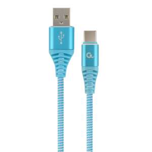 Kabel CableExpert niebieski USB-C do USB-A, 2m, pleciony z wysokiej jakości bawełny - Kabel USB