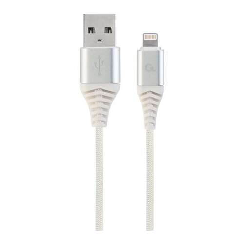 Gembird Fonott USB-C - Lightning Kábel - 2m, Ezüst/Fehér