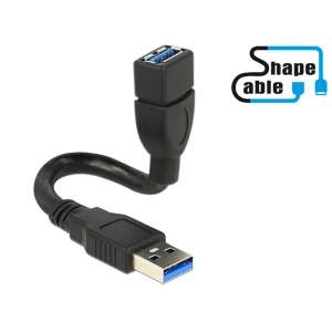 DeLOCK USB 3.0 A Male to A Female ShapeCable - 0.15m Black - Computers and Accessory