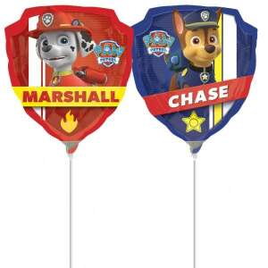 Paw Patrol Marshall und Chase Folienballon, 23cm - Luftballons