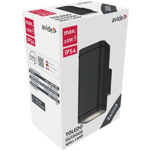 Avide outdoor wall lamp Toledo 2xGU10 IP54 46783784