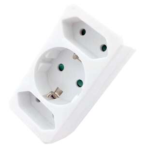 Entac Hálózati Adapter 3 Aljzat (1 Földelt, 2 Euro) 46785220 - Entac