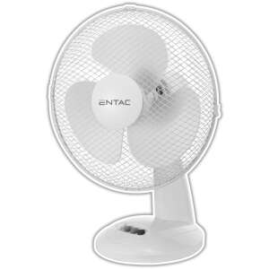 Entac Hordozható Asztali Ventilátor, 35W, fehér, asztali ventilátor, kis ventilátor, oszcilláló ventilátor - Entac