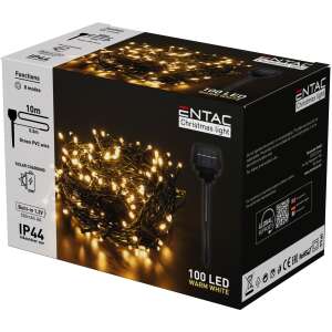 Entac Karácsonyi IP44 100 LED Füzér WW 10m Leszúrható Napelemes Konzollal 46785689 