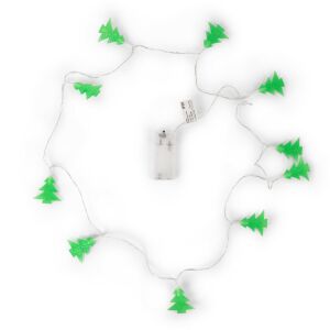 Entac green LED string lights with 10 Christmas tree shaped bulbs - Christmas