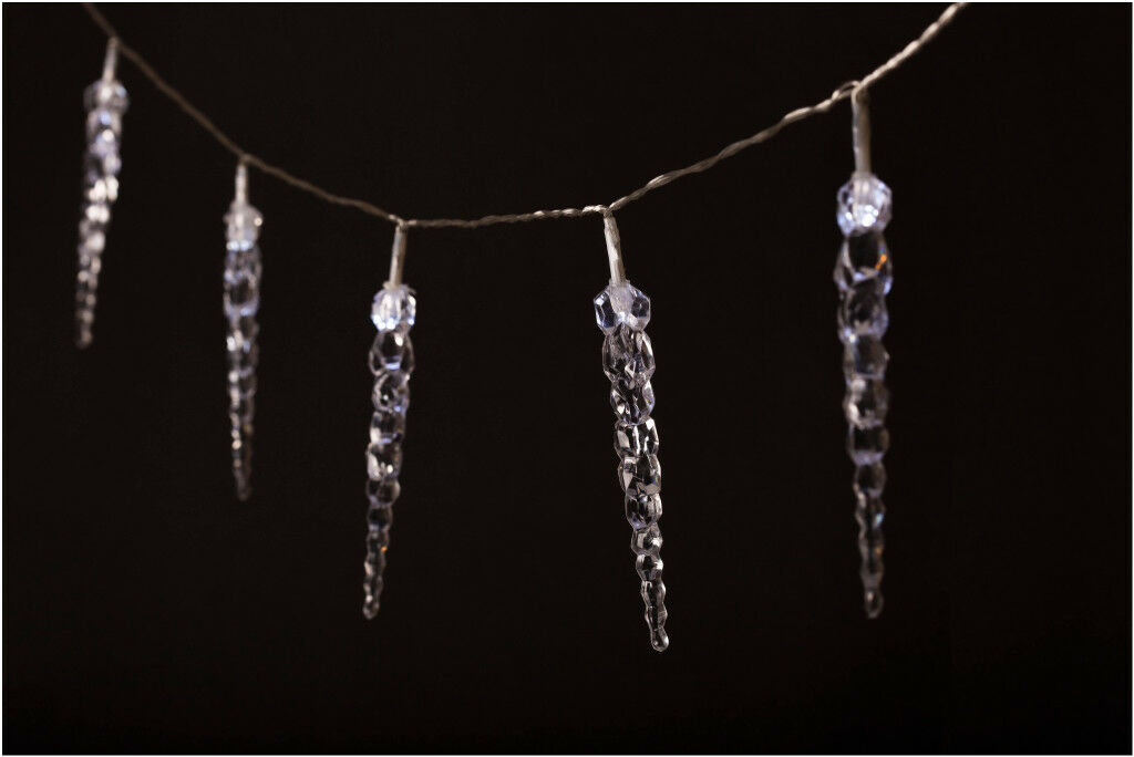 Entac hideg fehér, elemes LED Fényfüzér 20db izzóval 3,3m - Jégcsap 